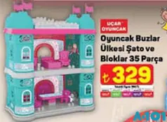 UÇAR OYUNCAK BUZLAR ÜLKESİ ŞATO VE BLOKLAR 35 PARÇA